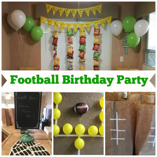 boy's football birthday party themed green yellow